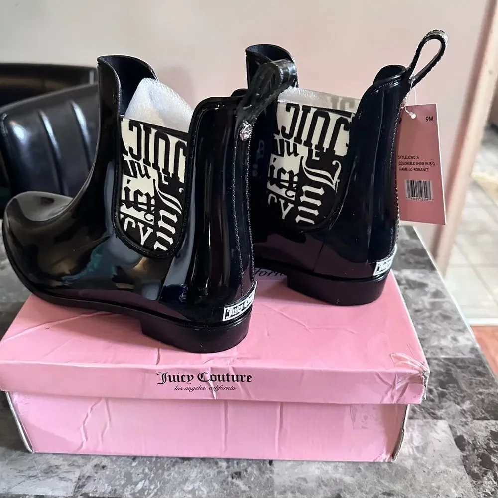 Juicy Couture Glossy Black Chelsea Boots